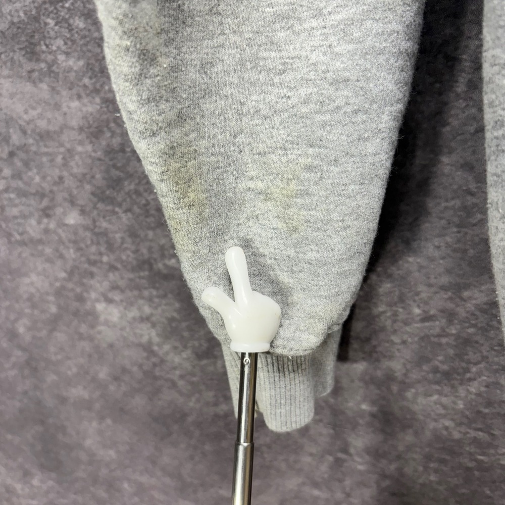 VTg Y2K Salem College Crewneck Sweatshirt Size L Gray Embroidered Pullover - Picture 6 of 14